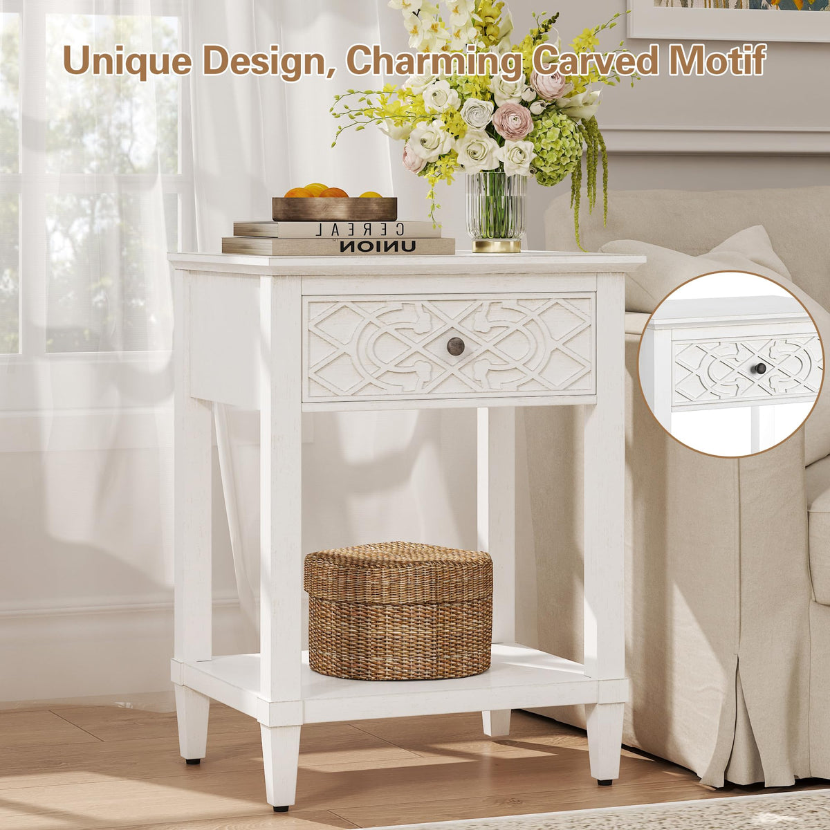 26" Solid Wood Nightstand with Drawers L833355