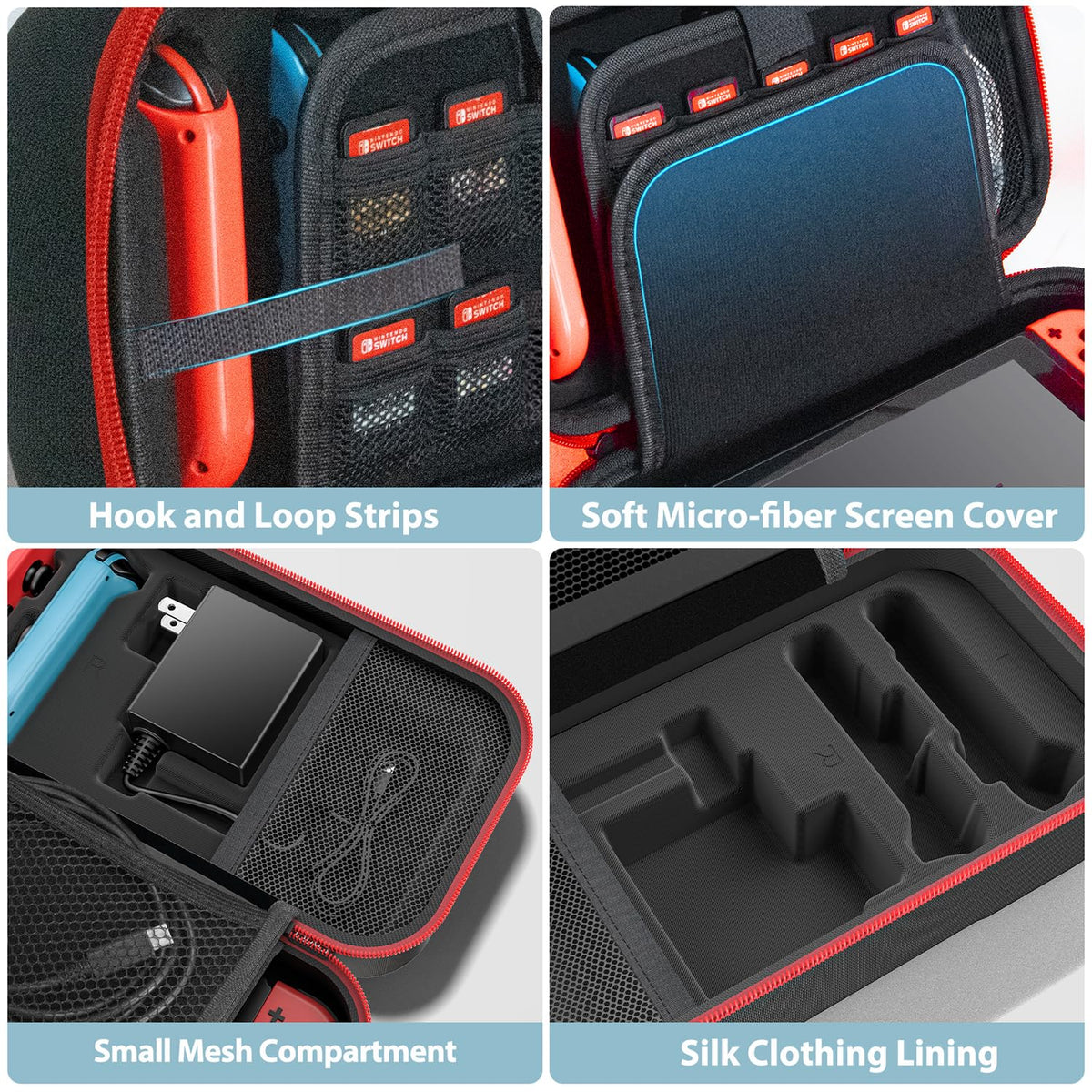 Red & Grey Portable Carrying Case N587