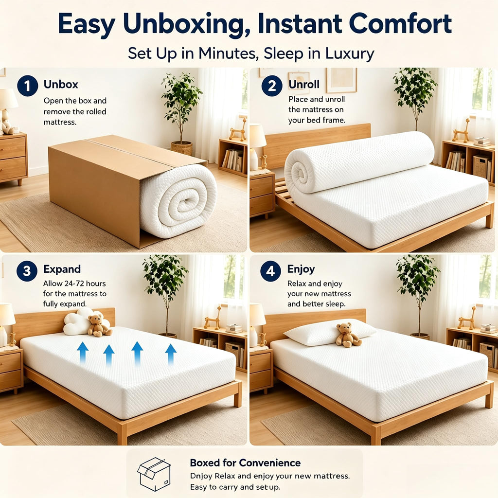 5 Inch Twin Size White Gel Memory Foam I6927