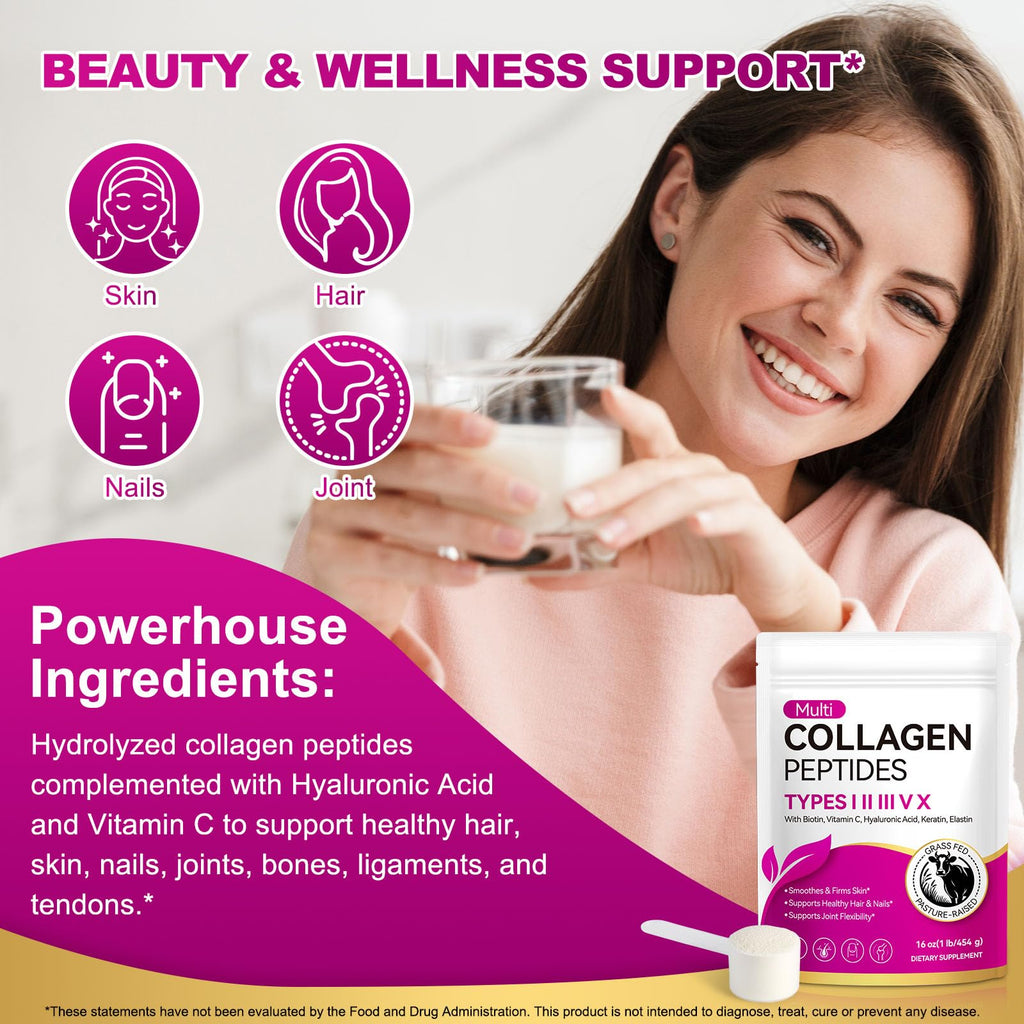 Unflavored Hydrolyzed Collagen Peptides Powder 16 OZ K732182