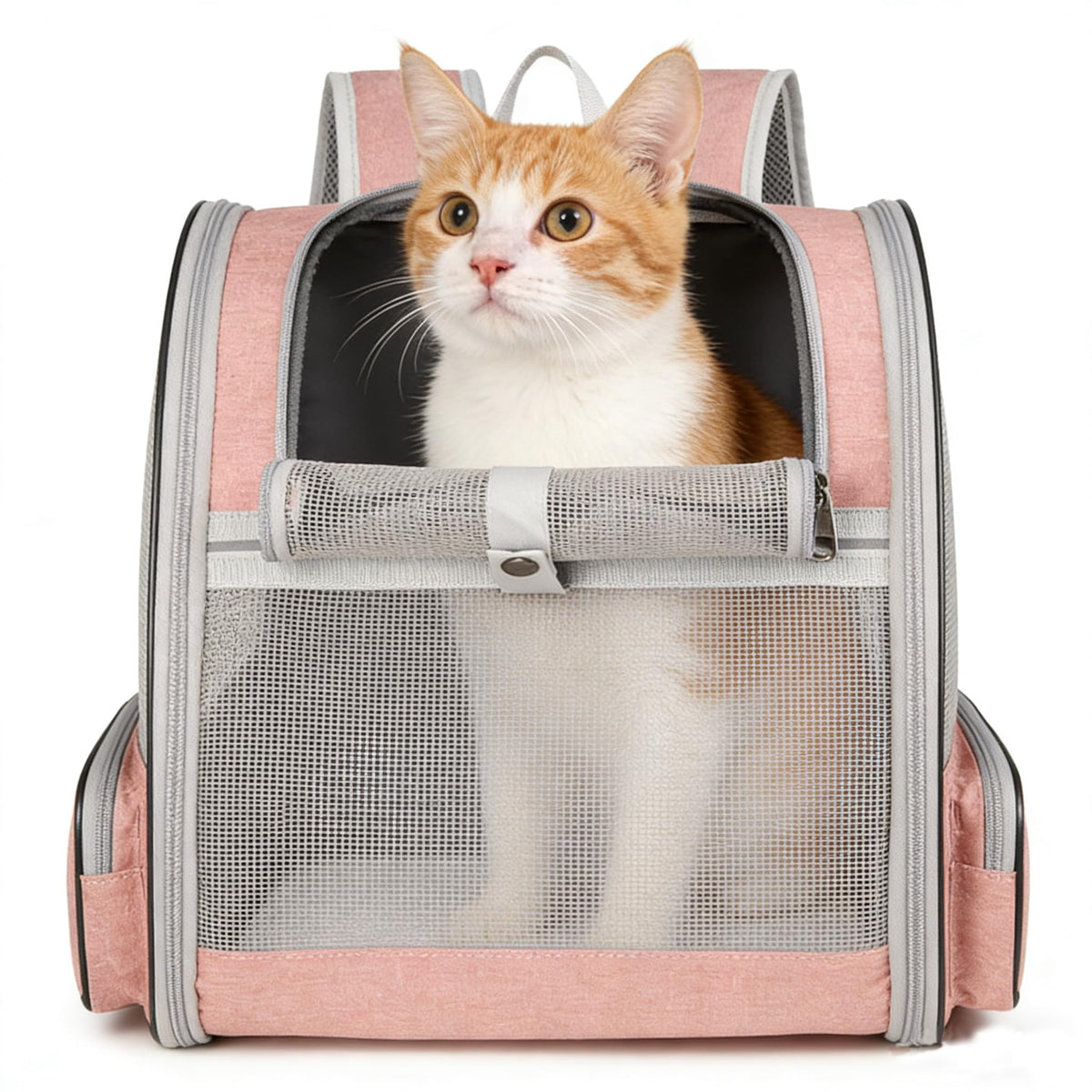 Ventilated Pink Carrier Backpack for Small Pets Q768