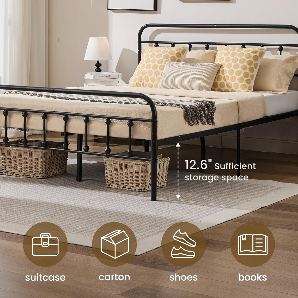 Full Metal Platform Bed Frame with Headboard and Footboard N1950