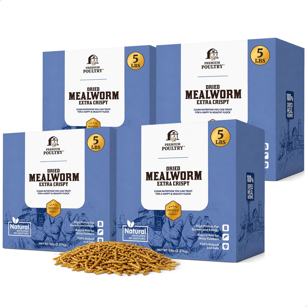 Mealworms for Chickens & Wild Birds, 5lb, 4-Pack D45142