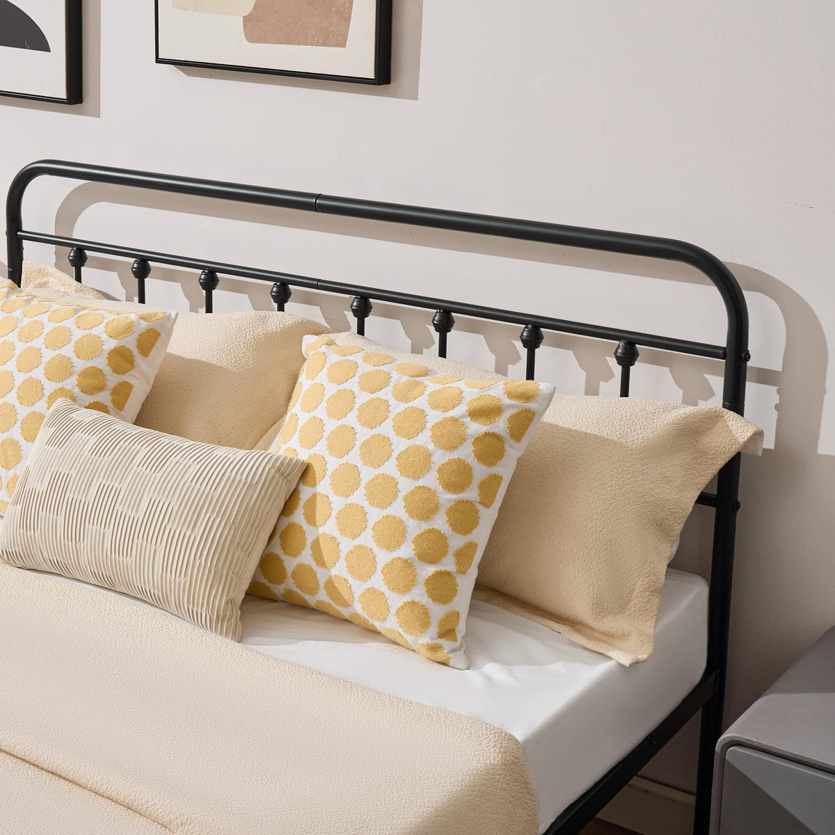 Full Metal Platform Bed Frame with Headboard and Footboard N1950