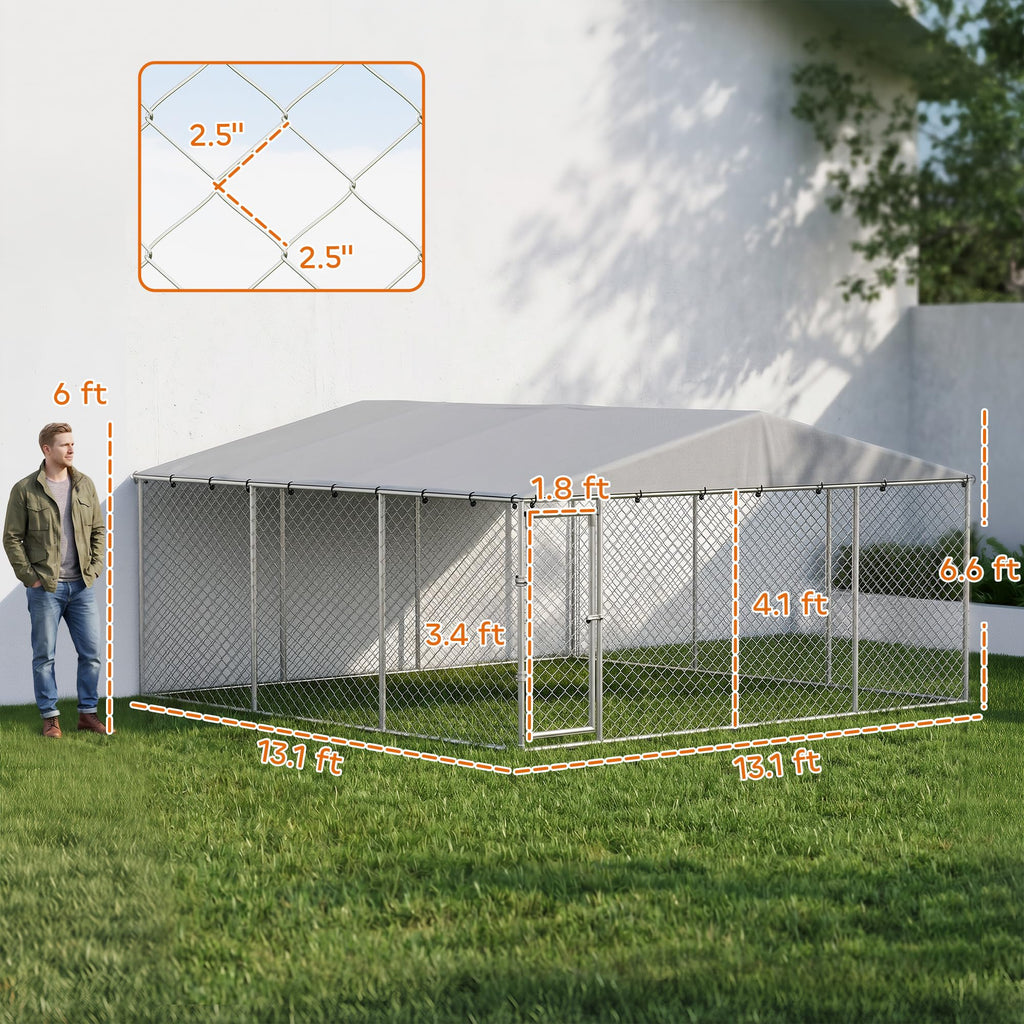 Extra Large Outdoor Dog Kennel 13' x 13' x 6.5' L246