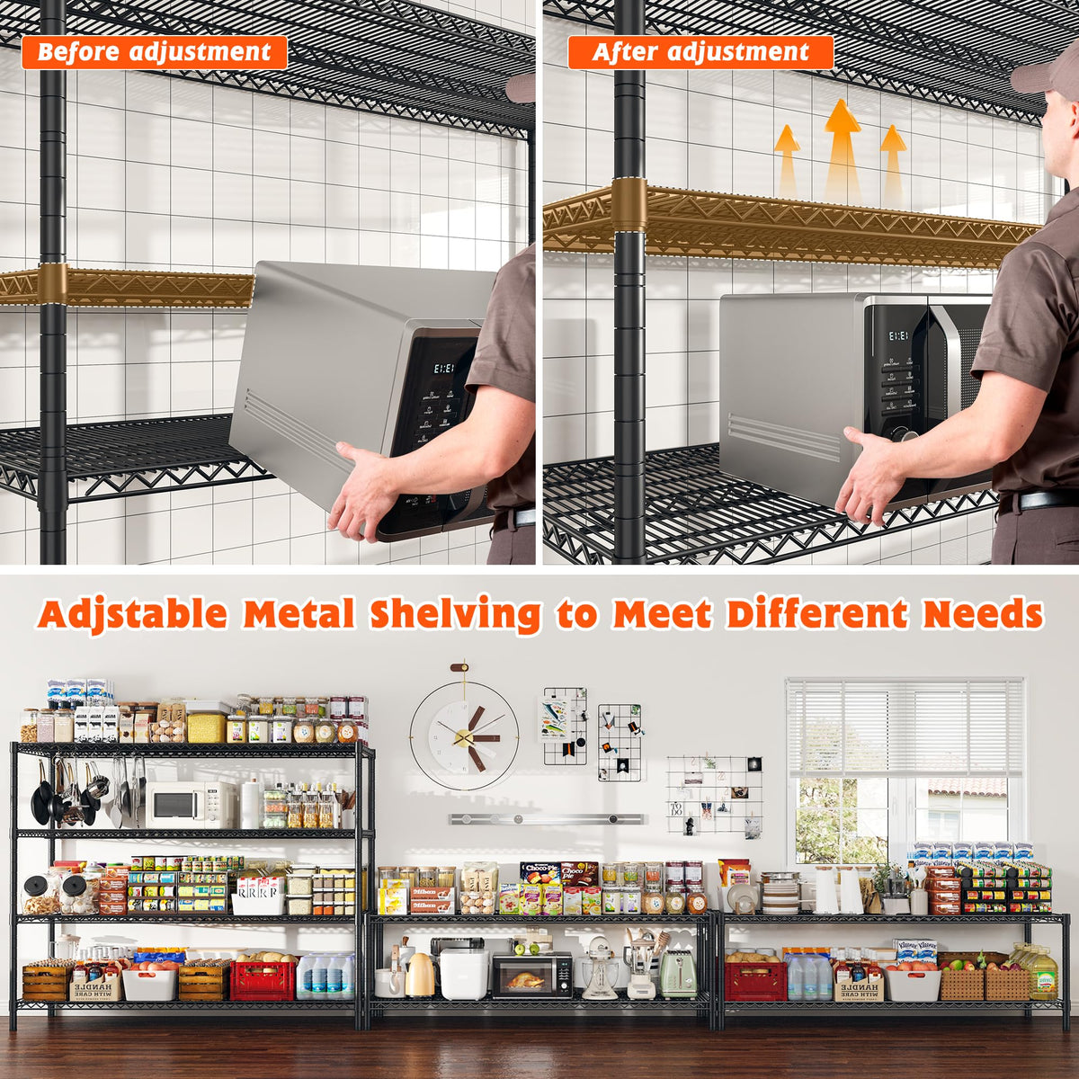 4-Tier Heavy Duty Metal Shelving Unit with Wheels N173
