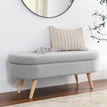 Oval Storage Bench with Rubber Wood Legs Z39340