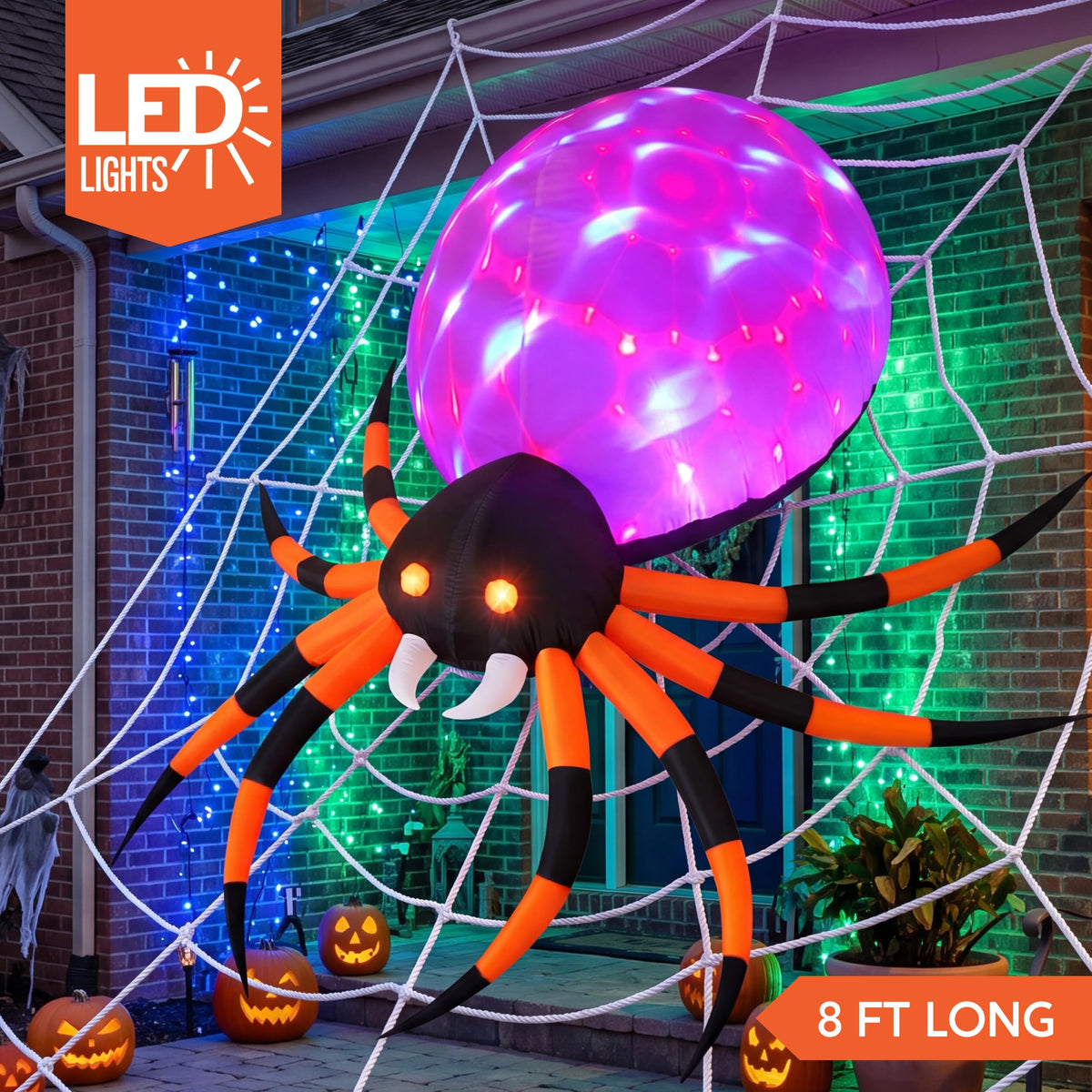 8 FT Inflatable Giant Spider Outdoor Decoration W883798
