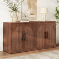 63" Fluted Walnut Credenza with Adjustable Shelf Q80113