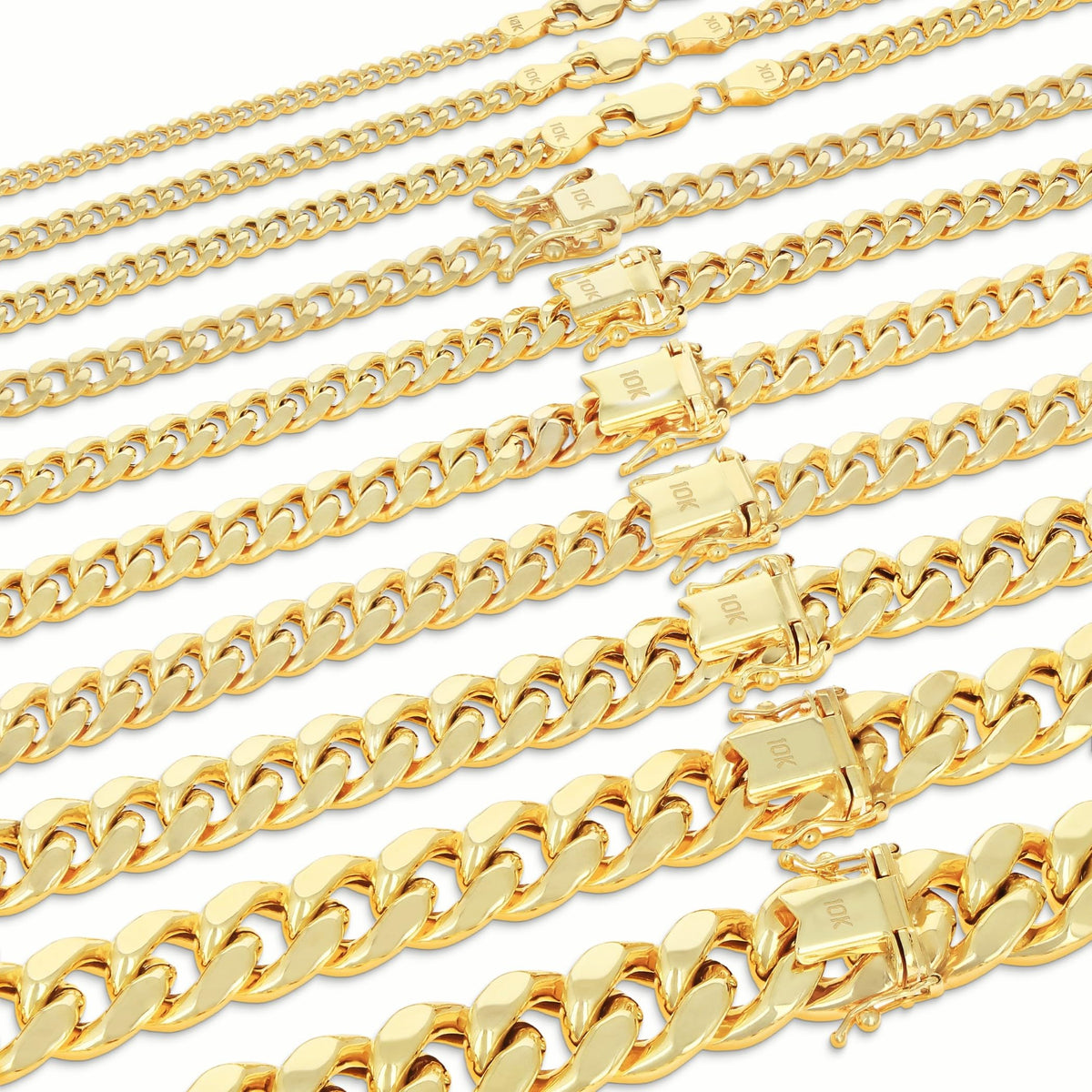 10K Yellow Gold Cuban Link Chain Necklace S671969