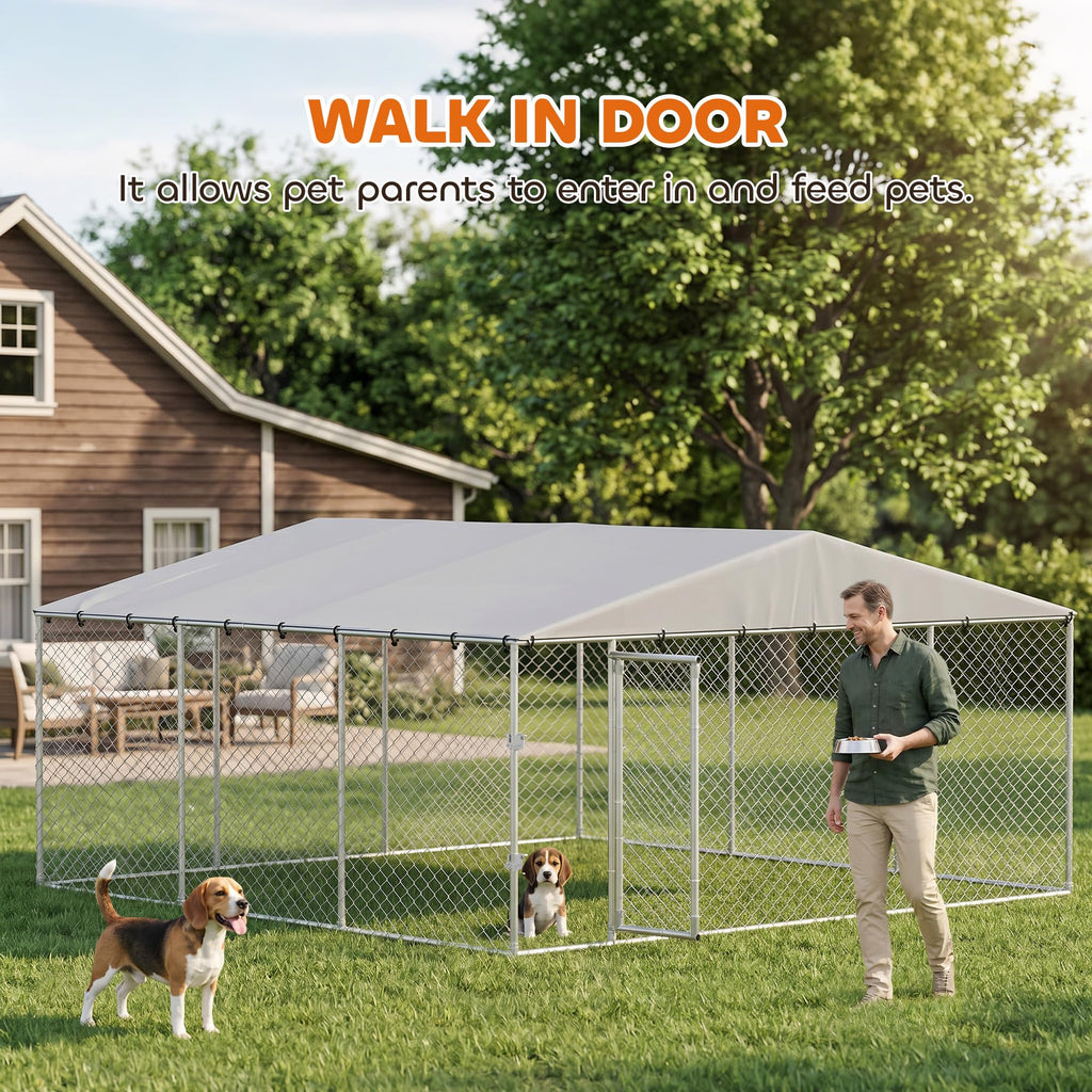 Extra Large Outdoor Dog Kennel 13' x 13' x 6.5' L246