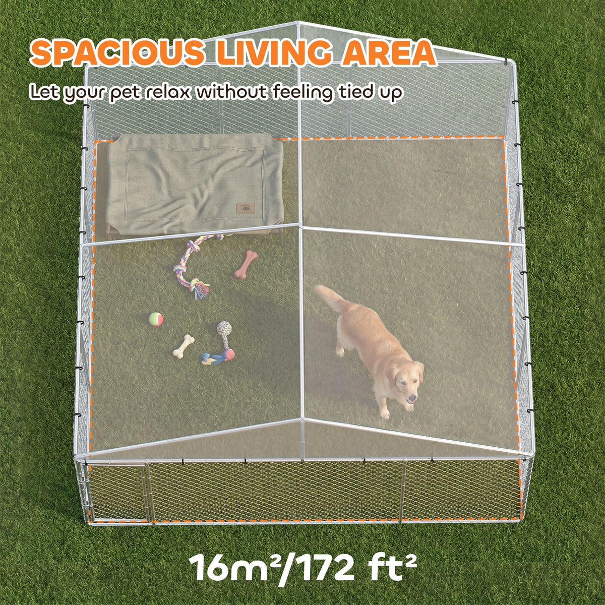 Extra Large Outdoor Dog Kennel 13' x 13' x 6.5' L246