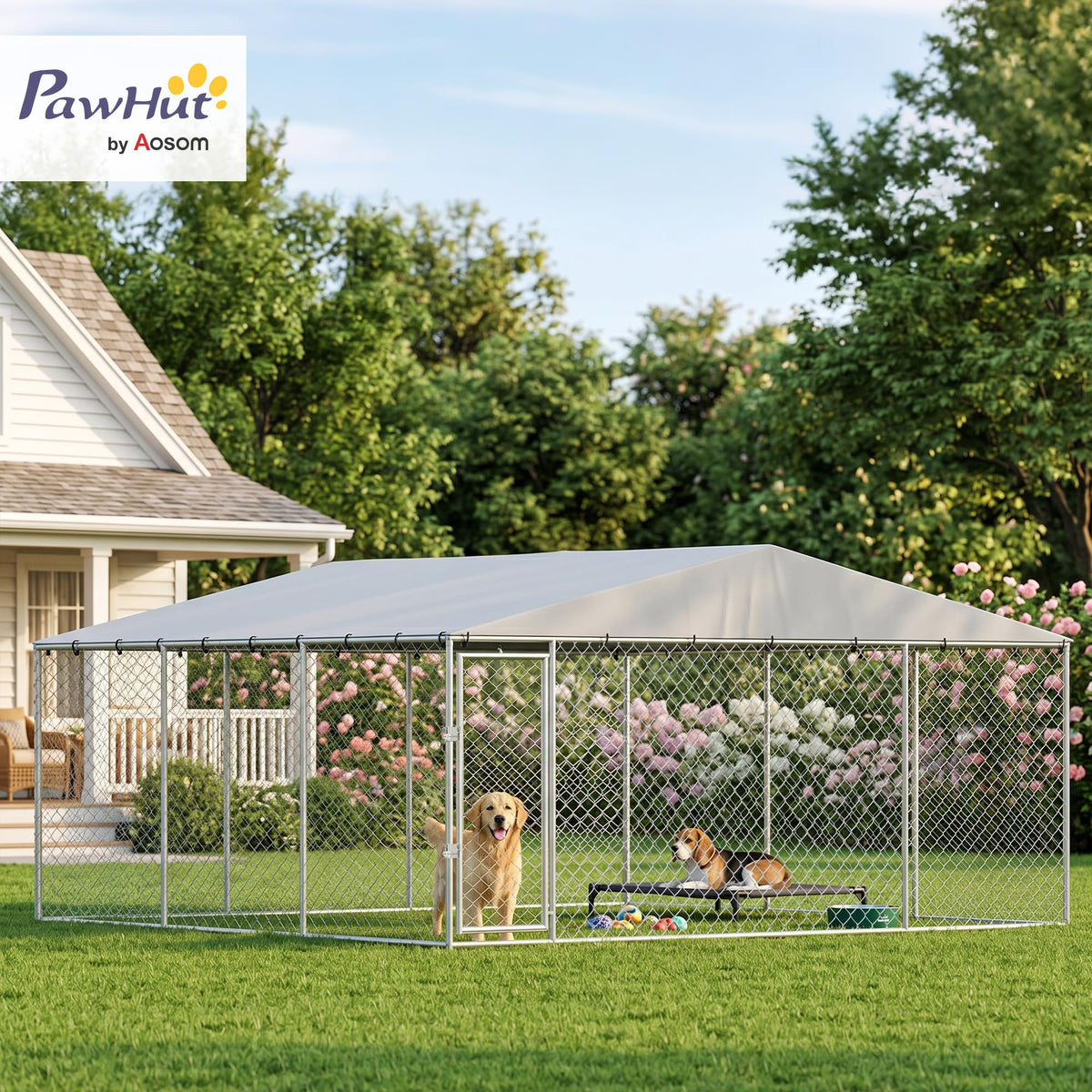 Extra Large Outdoor Dog Kennel 13' x 13' x 6.5' L246